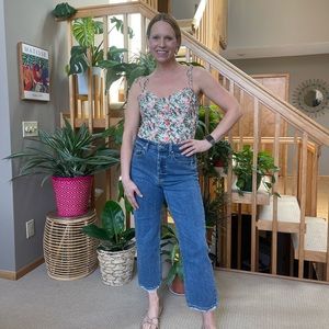 Sweet Summer Bow Tank: Sz M, ivory/coral/green